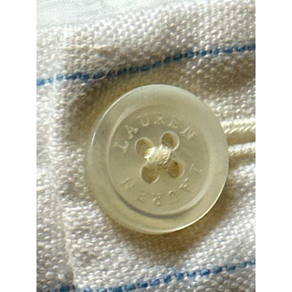 Lauren Ralph Lauren Womens White & Blue Striped Linen  Wide-Leg Pants - Picture 14 of 16